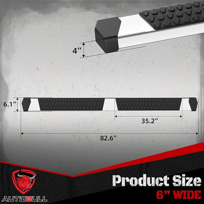 Crew Cab Running Boards Side Steps Compatible with 2019-2026 Chevy Silverado & GMC Sierra 1500 (Excl 2019 Ld/Lt), 2020-2026 2500 HD 3500 HD, Stainless Steel Step Bars