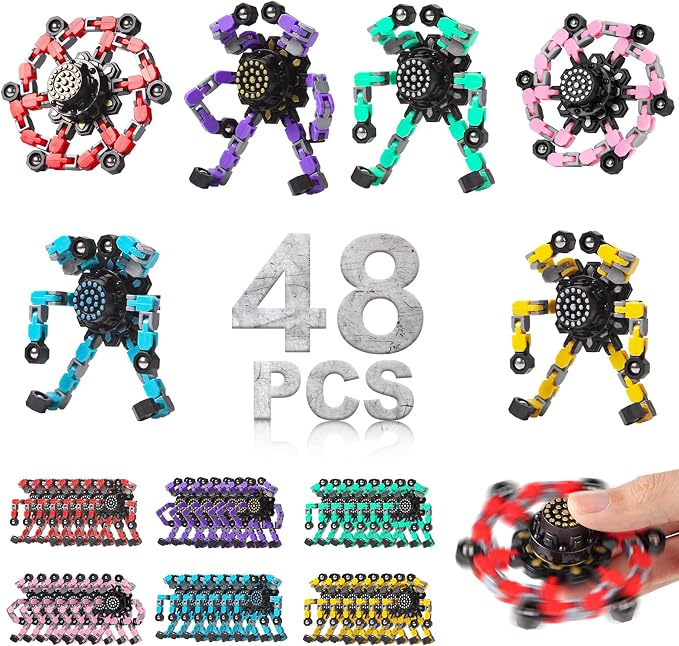 Gokeey Transformable Fidget Spinners for Kids and Adults Stress Relief Sensory Toys for Boys and Girls Fingertip Gyros for Kids Classroom Birthday Party Favors