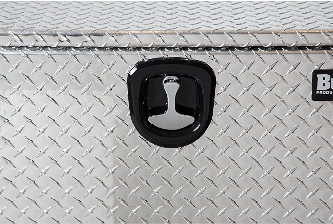 Buyers Products 1705105 Silver Diamond Tread Aluminum Underbody Truck Box with T-Handle Latch, 18 x 18 x 36 Inch, Durable Contractor Toolbox For Organization And Storage, Job Tool Chest