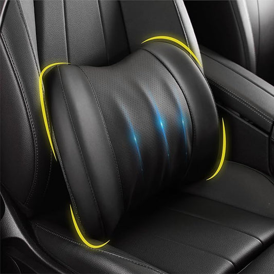 Lofty Aim Lumbar Support Pillow for Car, Memory Foam Lumbar Pillow for Lower Back Pain Relief - Back Cushion for Driving, Chair Support for Car-Office Chair, Wheelchair - Classic Black