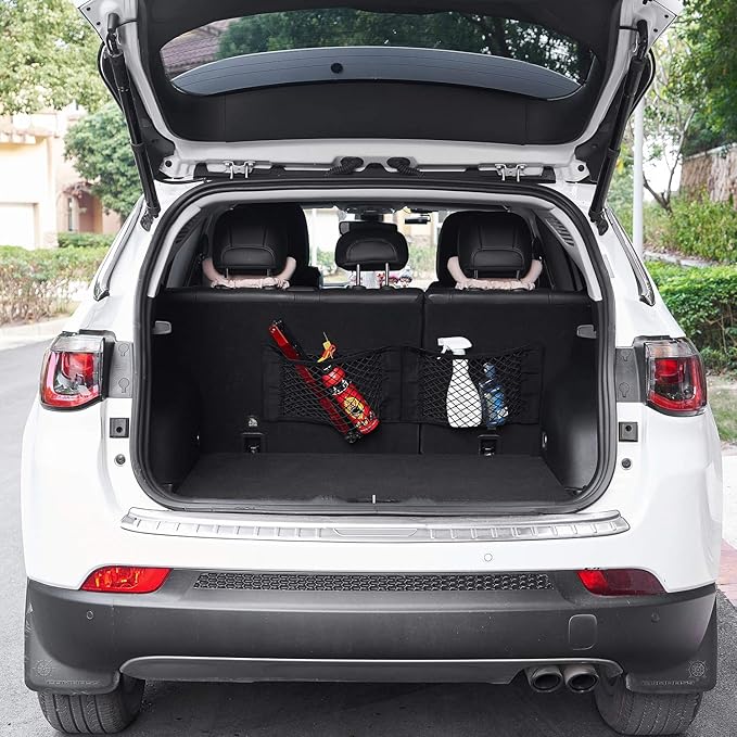 Universal Mesh Cargo Net Storage Net Wall Sticker Organizer Pouch Bag Storage Mesh Net for Car Trunk Storage Add On Organizers for Car Truck (15" x 9.5" (2 Packs))