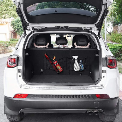 Universal Mesh Cargo Net Storage Net Wall Sticker Organizer Pouch Bag Storage Mesh Net for Car Trunk Storage Add On Organizers for Car Truck (15" x 9.5" (2 Packs))