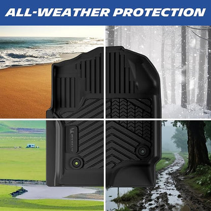 Michelin Vehicle Mats, All-Weather TPE Custom Fit Liner for 2017-2026 Ford F250/F350/F450 Super Duty Crew Cab Bucket Seat Carpet Floor, Premier