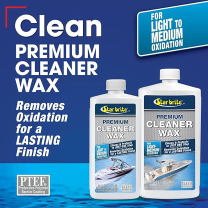 STAR BRITE One-Step Cleaner Wax with UV Protection - Removes Chalk & Oxidation from Fiberglass, Metals & Painted Surfaces