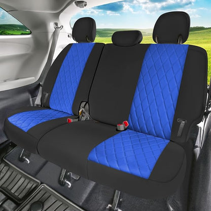 FH Group Custom Fit Car Seat Covers Specifically Made for Toyota Sienna 2011-2020, Car Seat Cover Full Set, 8 Seater Automotive Seat Covers in Blue Neoprene, Waterproof and Washable Seat Covers