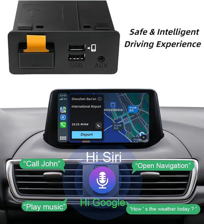 Carplay Retrofit Kit Compatible with Mazda 2/3/6/CX3/CX5/CX9/MX5 2014-2021, Wired Carplay Adaptor Fits for Carplay & Android Auto, TK78-66-9U0C Media Hub Connect System