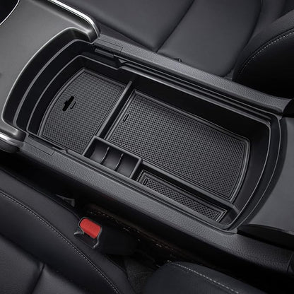 PIMCAR Center Console Organizer for Honda Accord 2018 2019 2020 2021 2022 ABS Plastic Material Armrest Box Insert Tray Pallet Accessories (NOT Fit for Manual Transmission Models) —Black