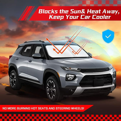 ARISMOTOR Windshield Sun Shade for Chevy Trailblazer 2021-2025 2026, Custom Fit Foldable Front Window Sunshade Sun Visor Protector, Block UV Rays Keep Your Car Cooler