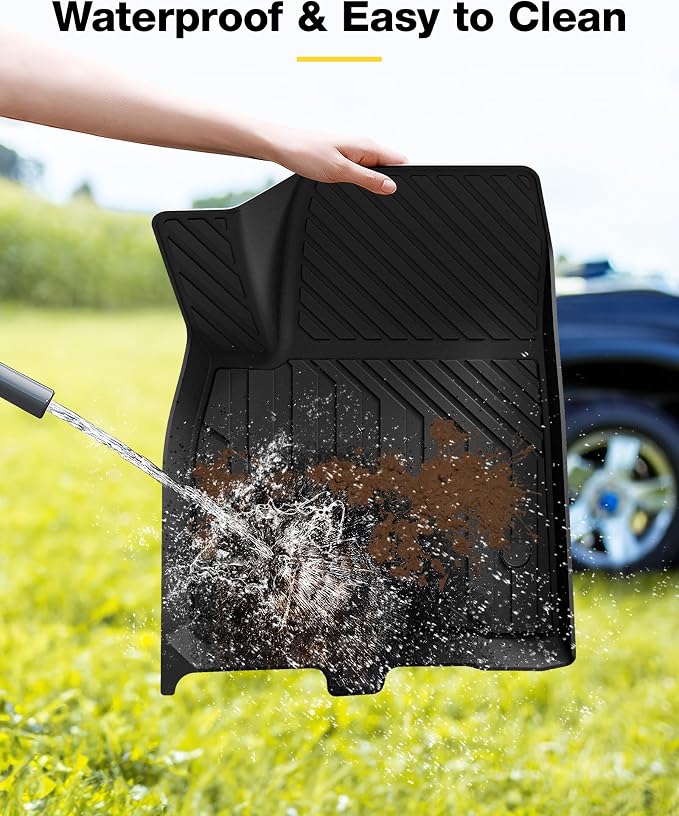 3W Cadillac XT5 Floor Mats Fit for 2016-2024 2025 Custom Fit Cadillac XT5 Accessories TPE All Weather Floor Liner for Cadillac XT5 1st and 2nd Row Full Set Car Liners Black