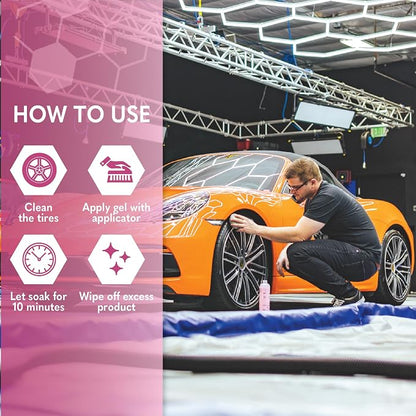 OPTI-COAT – Tire Gel – High Gloss Finish and Excellent Durability; Used to Protect and Dress Tires, Wheel Wells, Interior, & Exterior Plastic Trim; Protects from Ozone, UV, & Oxidation (16 Fl. Oz.)