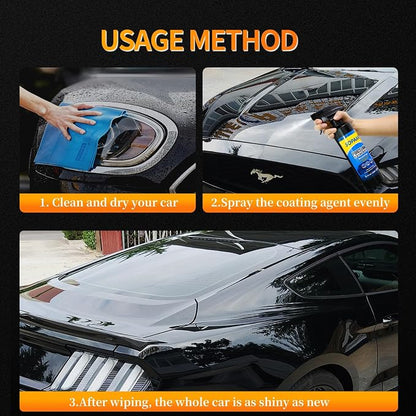 SOPAMI 2-Pack Advanced Car Coating Spray, Quick-Acting Polish & Wax for Scratch Removal, Waterless Wash, and Glass Oil Film Cleaning 17.6fl Oz/500ml