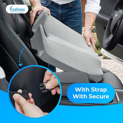 anzhixiu Elevated Car Seat Cushion for Improved View- Reduces Lower Back Pressure- Gray