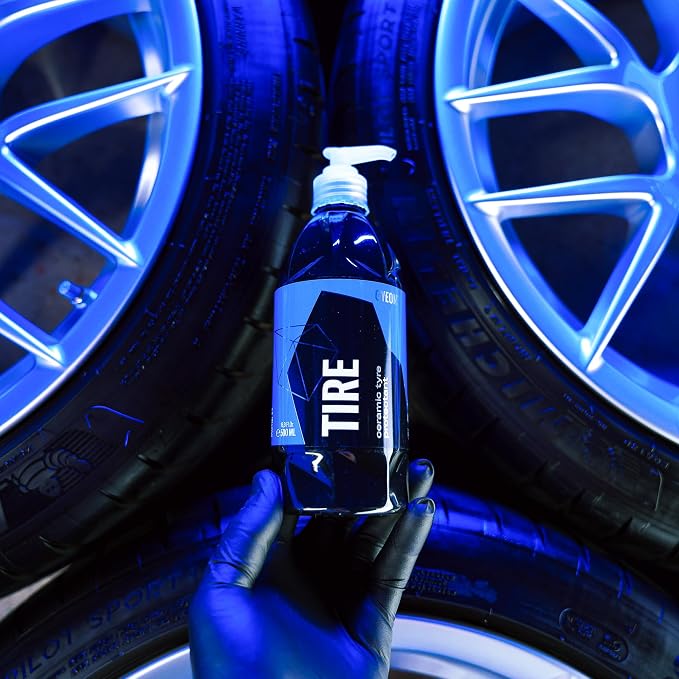 Gyeon Tire Ultimate SiO₂ Ceramic Tire Coating Extreme Durability Ultra‑Long Lasting Protection UV Shield Satin Finish Hydrophobic Non‑Sling Gel Deep Black Revival Tires Detailing Finish