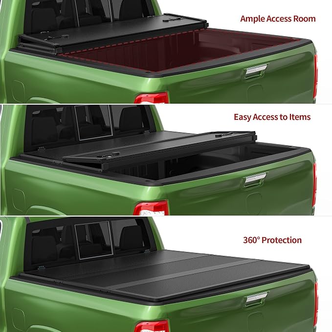 YITAMOTOR FRP Hard Tri-Fold Truck Bed Tonneau Cover Fits for Dodge Ram 2500 3500 2003-2026, 6.4 ft Bed Without Rambox