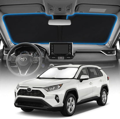 for Toyota Rav4 Sun Shade Windshield Cover - Custom Fit Rav4 Accessories 2019-2025 2026 Sunshade Foldable UV Protection & Heat Shield Sun Visor Accessories