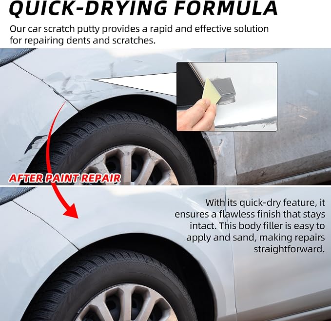 Calvana (2 Pack) 20g Car Body Filler Repair Kit, Automotive Putty Scratch Filler, Quick-Drying Formula for Minor Touch-ups, Ideal for Car Paint Scratch Removal and Rust, Includes Repair Tools
