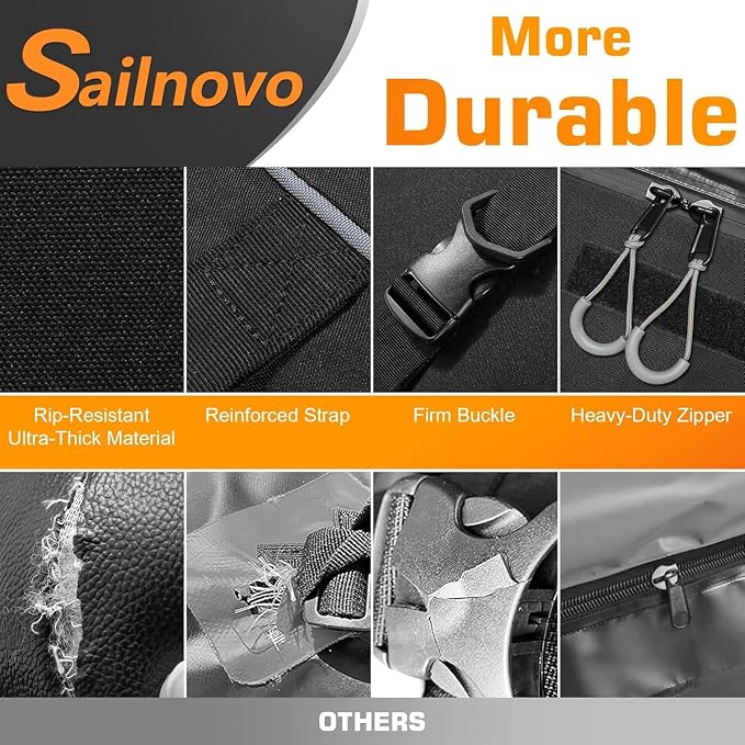 Sailnovo Soft Car Rooftop Cargo Carrier Roof Bag 15 Cubic Feet Waterproof Car Top Carrier, Fits Most Vehicle with/Without Rack, Include Anti-Slip Mat,4 Reinforced Straps,4 Door Hooks