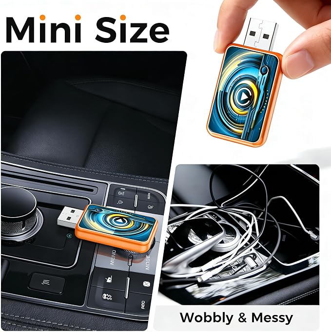 New Wireless Carplay Adapter for Apple iPhone & Android，Multi-User, No Latency - Convert Wired to Wireless Car Play Adapter for iOS 10+/Android 11+/Type-C Port with 2016+ Car