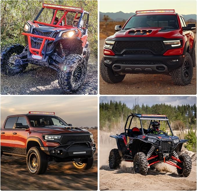 Nilight LED Light Bar 42 Inch Triple Row Spot Flood Combo Lights Red Shell with Wiring Harness Kit for Fog Driving Work Lighting on Off-Road Truck Tractor SUV ATV UTV Boat