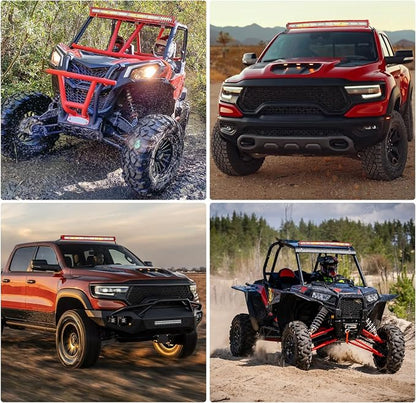 Nilight LED Light Bar 42 Inch Triple Row Spot Flood Combo Lights Red Shell with Wiring Harness Kit for Fog Driving Work Lighting on Off-Road Truck Tractor SUV ATV UTV Boat