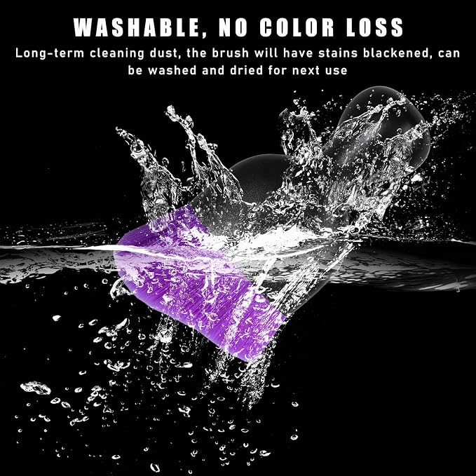 Dickno 2PCS Car Interior Dust Brush, Soft Scratch Free Auto Detailing Brushes, Universal Vehicle Interior Cleaning Tool for Automotive Dashboard, Air Vents, Leather (Pure Purple)