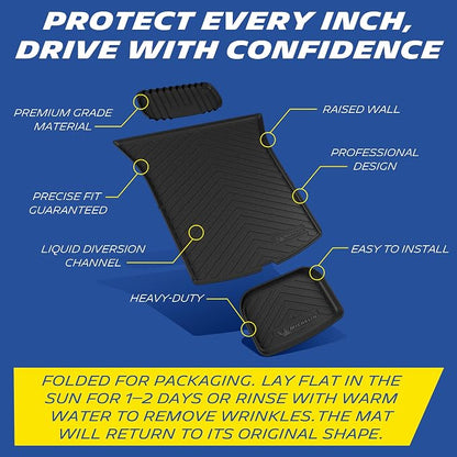 Michelin Vehicle Mat, All-Weather TPE Custom Fit Liner for Tesla Model Y 5 Seat Standard Trunk Mats 2025-2027 (3 Piece), Not Fit Premium or Performance, Premier