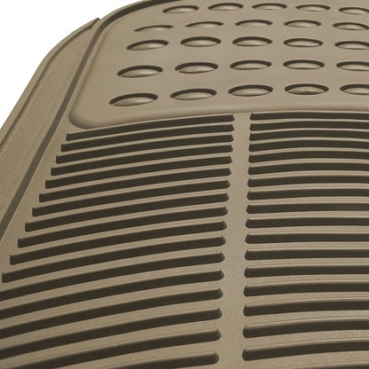 FH Group Car Floor Mats - Heavy-Duty Rubber Floor Mats for Cars, Universal Fit Rear Set, Trimmable Automotive Floor Mats, ClimaProof Floor Mats For Most Sedan, SUV, Truck Floor Mats Beige