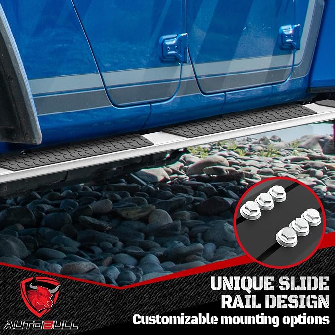 Quad Cab Running Boards Side Steps Compatible with 2009-2018 Dodge Ram 1500, Ram 2019-2024 1500 Classic(New Body Style Not Fit), Ram 2010-2026 2500 3500 Silver Textured Aluminum Nerf Bars