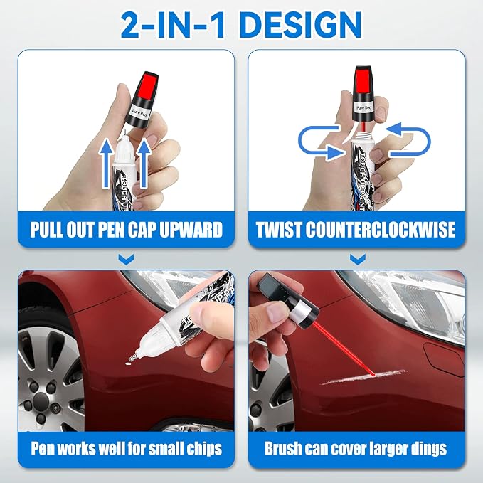 Touch Up Paint for Cars, Ruby Red Car Paint Scratch Repair, Auto Paint Repair Pen, Automotive Scratch Remover, Professional Seamless Coverage, Color Accurate, Long lasting Adhension, Fast Drying