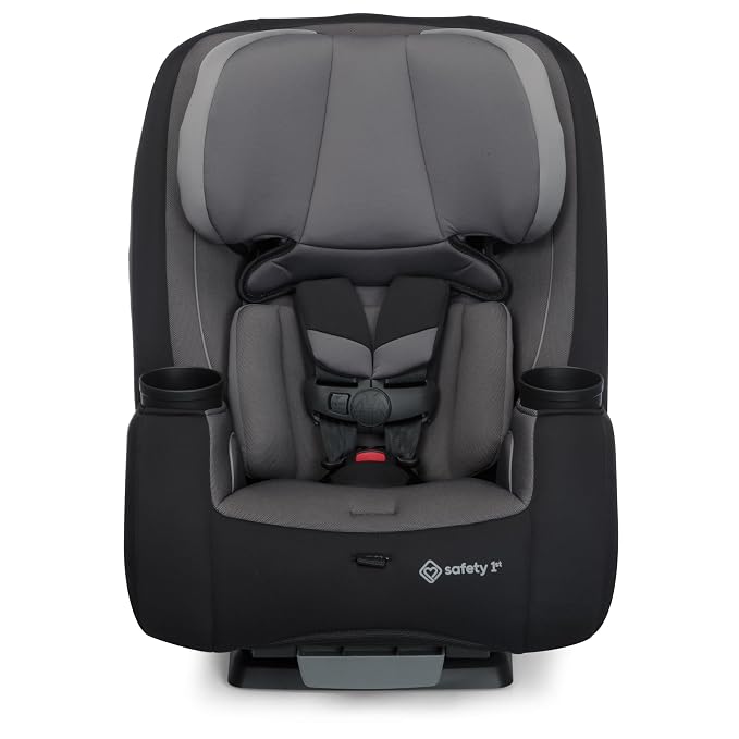 Safety 1st TriMate 3-in-1 Convertible Car Seat, Slim Fit, Infant to Big Kid Car Seat, Easy-Install Harness, Machine-Washable Cover, Dishwasher-Safe Cup Holders, 5-100 lbs, Sharkskin