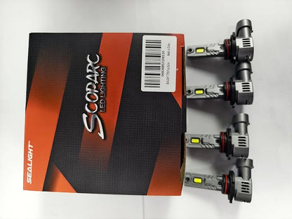 SEALIGHT S2S 9005/HB3 9006/HB4 Light Bulbs Combo, 140,000LM Super Brighter, 6500K Pure White 9005 9006 Fog Bulbs, with Cooling Fan 70K+ Hours Lifespan, 4-Pack