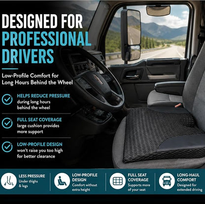 Car Seat Cushion, Extra Large Wedge Car Seat Cushion for Driving, Better Visibility, Pressure Relief Memory Foam for Sciatica & Tailbone Pain Relief, (Black Mesh)