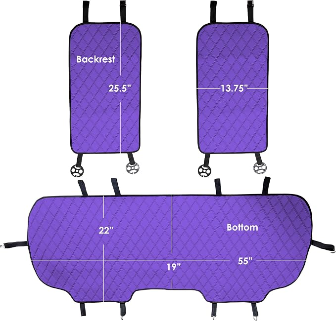 FH Group Car Seat Cover Cushion - Cars Trucks SUV, Neosupreme Car Seat Cushions, Waterproof Car Seat Cover Cushion, Universal Fit Car Seat Protector Rear Set Purple