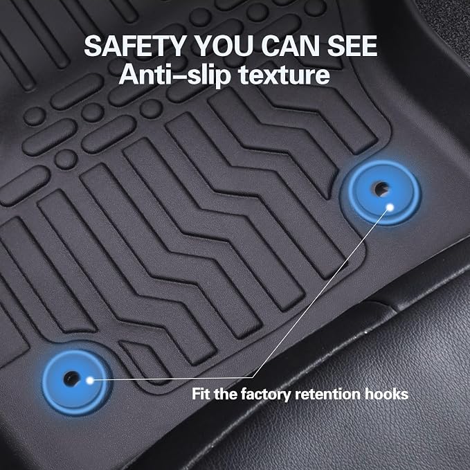 All Weather Floor Mats for 2021-2023 Toyota Sienna, Floor Mats Fits 1st & 2nd & Row, 3D Anti-Slip Waterproof TPE Rubber Protector Car Mats Full Set Liners