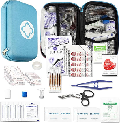 Small-Waterproof Car First-Aid Kit Emergency-Kit - Blue 273Piece Camping Equipment for Camping Hiking Home Travel YIDERBO