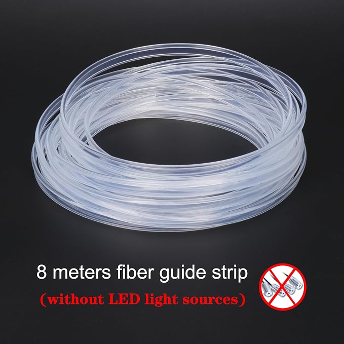 Fiber Optic Waterproof Car Side Glow LED Illumination Optic Fiber Band Car Interior Atmosphere Neon Cold Lights 8 Meters (26.25ft)