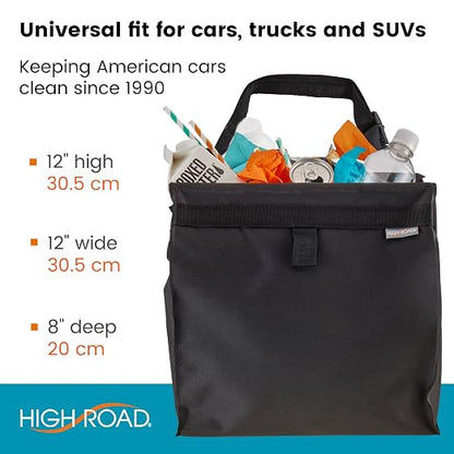 High Road Large TrashStash Hanging Car Trash Can Garbage Bag with Push-Close Lid and Waterproof Bin for Cars, SUVs and Trucks, Holds 4.5 Gallons of Car Trash