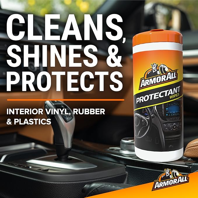 Armor All Protectant, Glass and Cleaning Wipes, Wipes for Car Interior and Car Exterior, 30 Count Each (Pack of 6)
