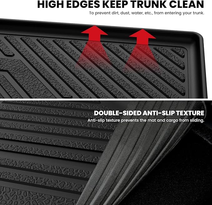 LASFIT Cargo Trunk Mat & Backrest Mats for Hyundai Palisade 2025 2024 2023 2022 2021 2020 All Weather TPE Custom Fit Car Trunk Mats Cargo Liner & Seatback Mats Accessories, Black