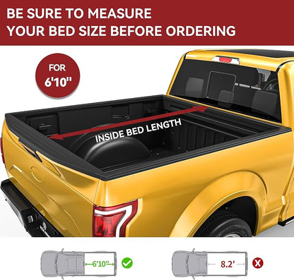 YITAMOTOR Soft Roll Up Truck Bed Tonneau Cover Compatible with 2020-2026 Chevy Silverado/ GMC Sierra 2500 3500 HD, Fleetside 6.9 ft Bed