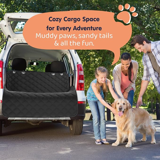 Petloox Dog Car Seat Cover for Back Seat, Waterproof Hammock for Car, SUV & Truck, Non-Slip Backseat Cover for Dogs, Heavy-Duty Dog Hammock Style Seat Protector Pets, Easy to Install & Clean