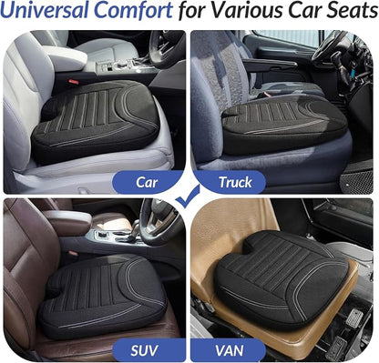 ZIKEE Wedge Car Seat Cushion for Tailbone Pain Relief & Better Visibility, Ergonomic Memory Foam Seat Cushion for Car with Breathable Channel Design, Fits Car, SUV, Truck, Non-Slip Mesh Cover