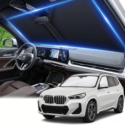 Windshield Sun Shade for BMW X1 E84 2016-2024 2025 Sunshade Front Window Shade Custom Fit X1 E84 Accessories Sun Visor Foldable Shade Blocks UV Rays Accessories