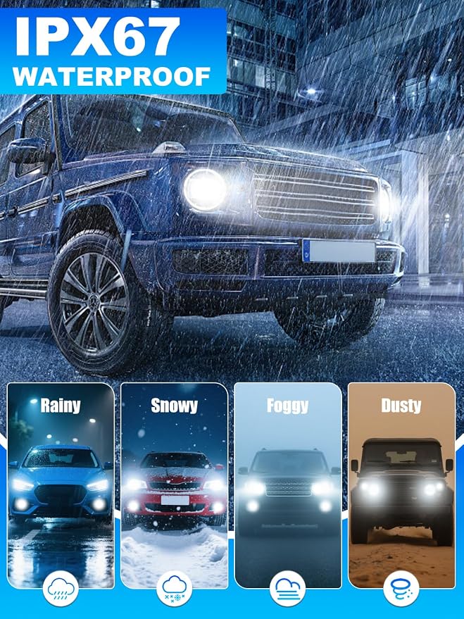 rimthin 9005+H11 Bulbs Combo, H 11 9005 Fog Lights Bulb, 64,000LM 800% Brighter with Cooling Fan, Plug and Play, Pack of 4