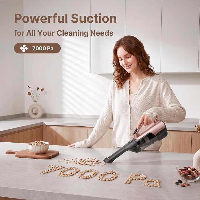 Shop-Vac S3 20V Handheld Vacuum Cordless, Rotatable Nozzle, Dual-Speed Powerful Portable Car Vacuum Rechargeable, Wall-Mounted Lightweight Hand Vacuum for Home & Car, LED, HEPA Filter, Champagne Gold