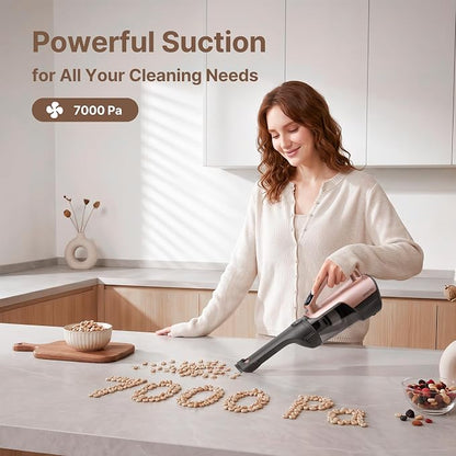 Shop-Vac S2 12V Handheld Vacuum Cordless, Rotatable Nozzle, Dual-Speed Powerful Portable Car Vacuum Rechargeable, Wall-Mounted Lightweight Hand Vacuum for Home & Car, LED, HEPA Filter, Champagne Gold