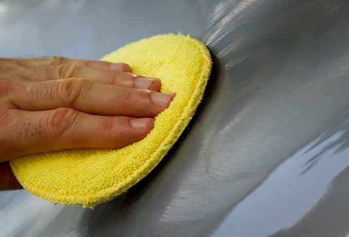 Mothers Microfiber Polishing Pad and Cleaning Pads for Car Detailing, 5 Inch Diameter, Yellow, 6 Pack