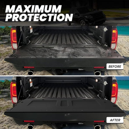 LASFIT Tailgate Mat for Honda Ridgeline 2017 2018 2019 Tailgate Liner, Custom Fit Anti-Scratch Anti-Slip Easy Installation TPE All Weather Tailgate Protector Cover, Black