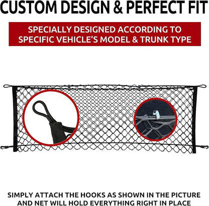 Envelope Style Automotive Trunk Mesh Cargo Net for Hyundai Tucson Se Sel 2022-2026 - Premium Trunk Organizer and Storage - Luggage Net for Crossover - Best Car Organizer for Hyundai Tucson