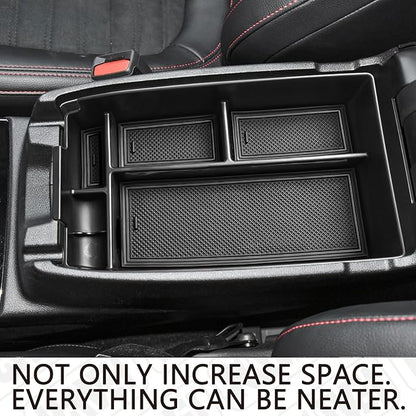 HGWEI Center Console Organizer Compatible with Ford Escape 2020-2026/Bronco Sport 2021-2025 Accessories, Insert Armrest Box Secondary Storage Tray Black ABS Materials (Not for U725 2-Door)